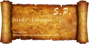 Siró Piroska névjegykártya