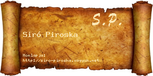 Siró Piroska névjegykártya
